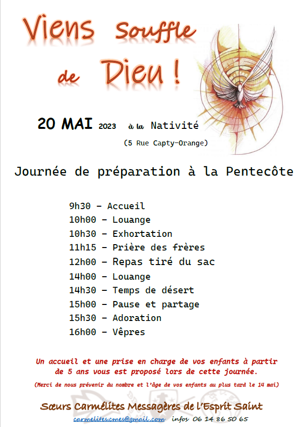 Préparation à la Pentecôte Paroisse d'Orange