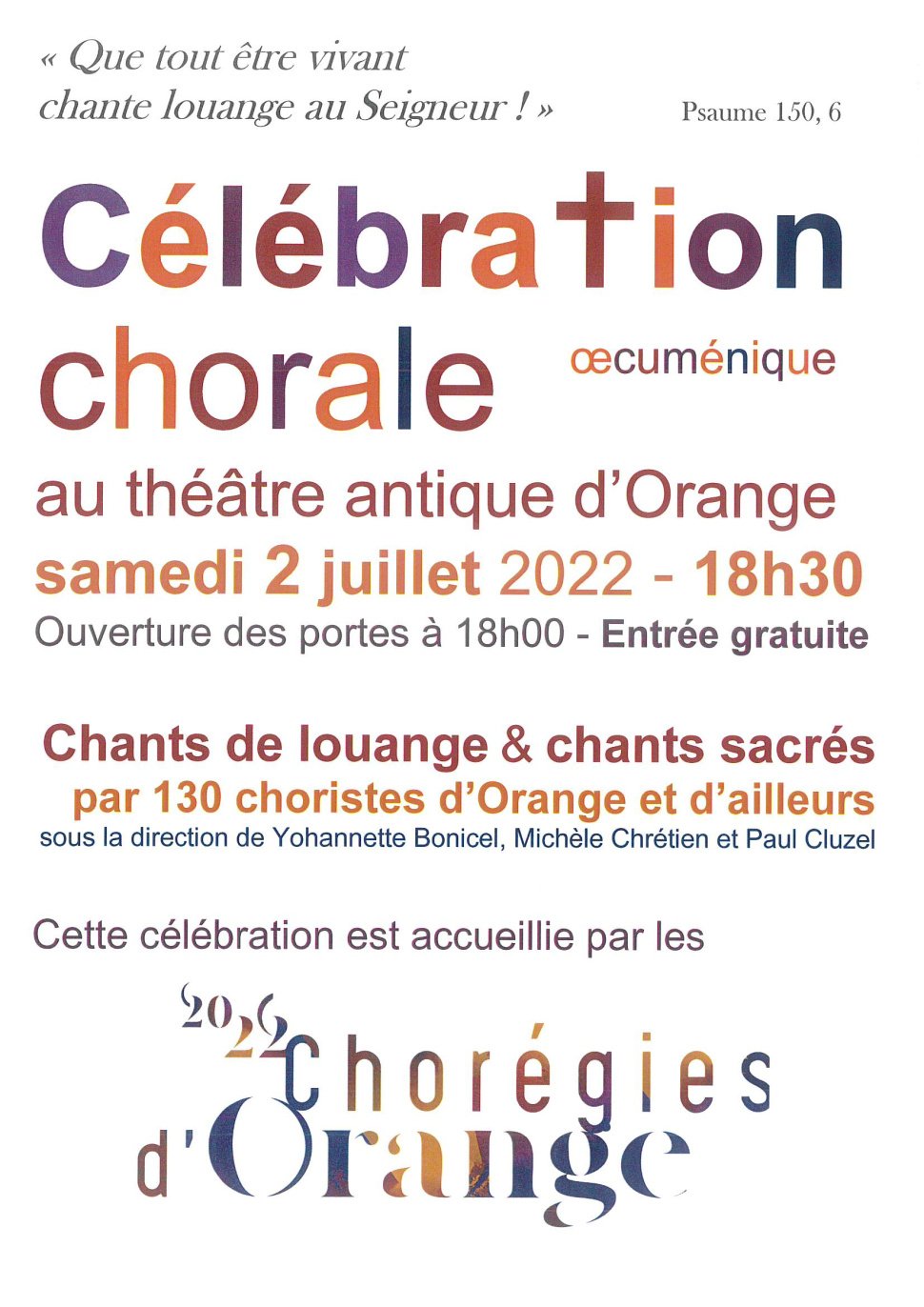 2022 07 02 Flyer célébration chorale